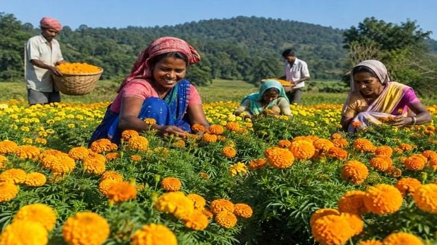 1500 Khunti Farmers Turned to Marigold Cultivation for Better Income, Replaced Illegal Poppy Fields
